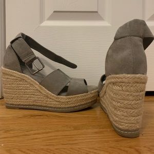 Grey Target Espadrille Wedges